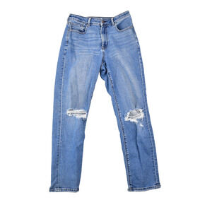 American Eagle Mom Jeans Womens 4 Reg (27x26) Distressed Blue Denim